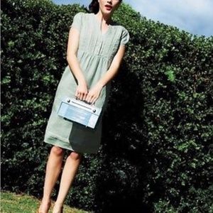 Boden Mint Green Pintuck Linen Shift Dress Sz 8